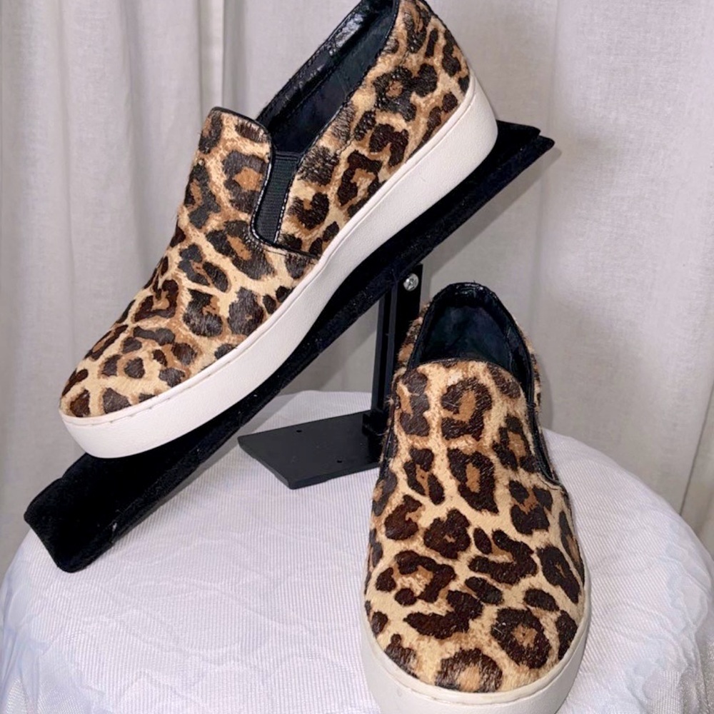 Michael Kors Keaton Leopard Print Calf Hair Slip-On Sneakers